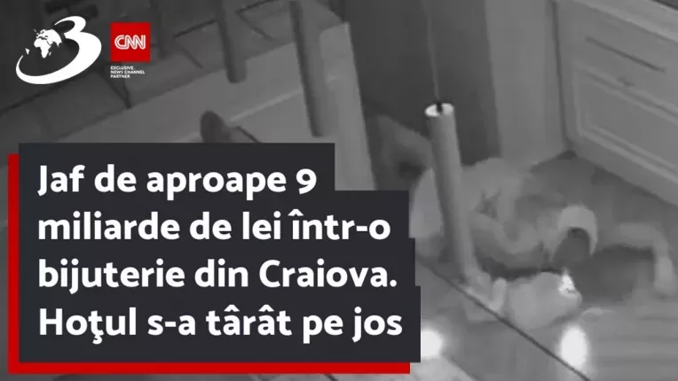 Jaf de aproape 9 miliarde de lei intr-o bijuterie din Craiova. Hotul s-a tarat pe jos