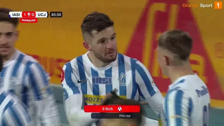 Poli Iasi - U Cluj 1-0. Gol superb marcat de Bus