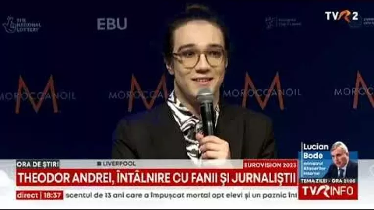 Theodor Andrei, reprezentantul Romaniei la Eurovision, intalnire cu fanii si cu jurnalistii