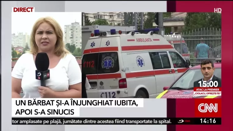 Un barbat din Iasi si-a injunghiat iubita care a incercat sa-l opreasca sa se sinucida, apoi si-a da